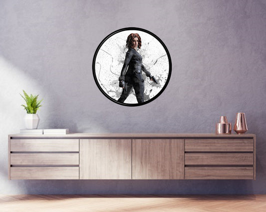 Black Widow Round Wall Art