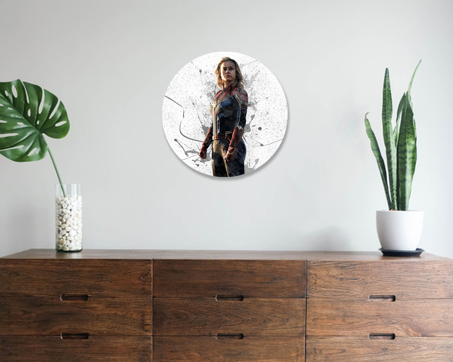 Captain Marvel Round Wall Art