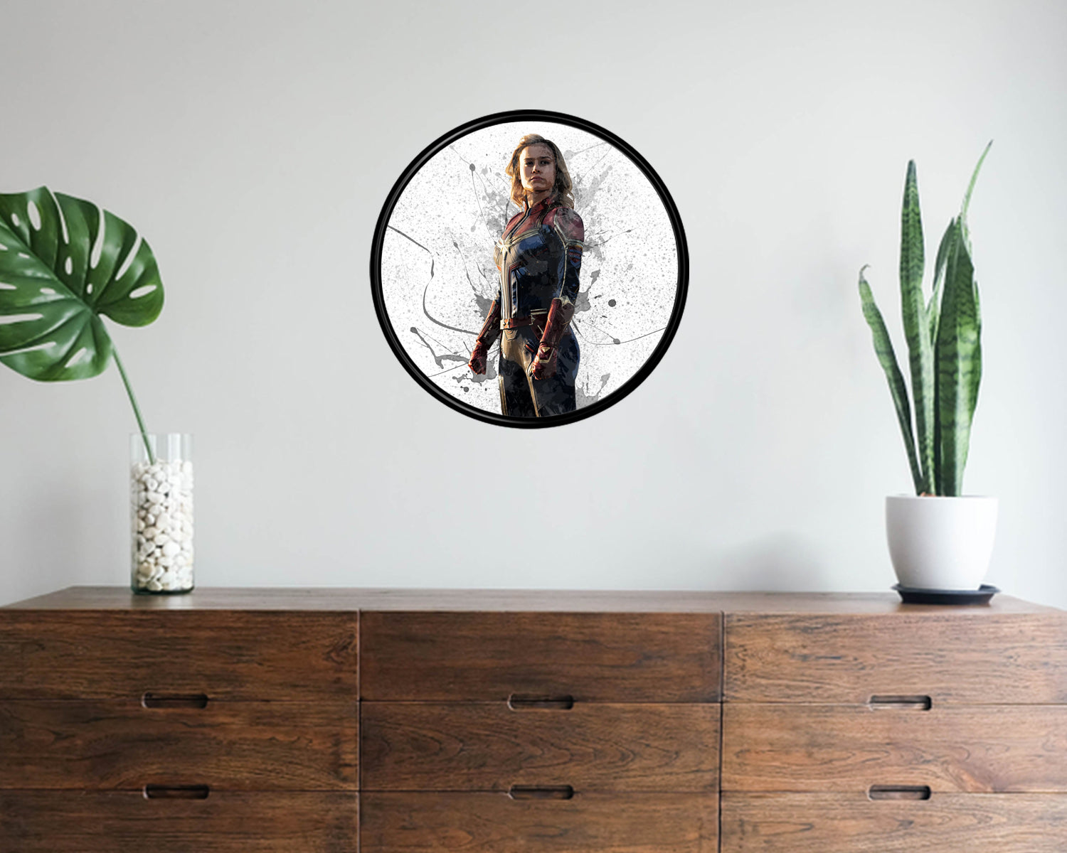 Captain Marvel Round Wall Art