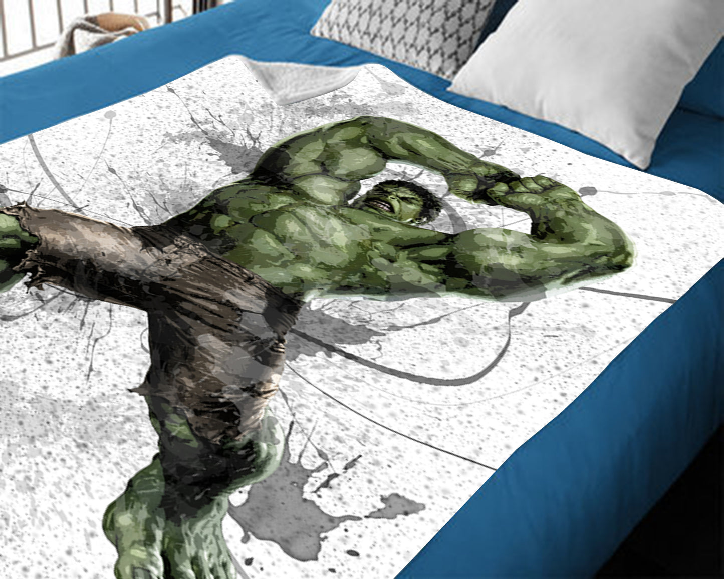 Hulk Splash Effect Fleece Blanket