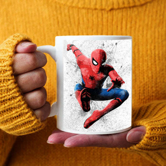 Taza y posavasos con efecto salpicadura de Spider-Man