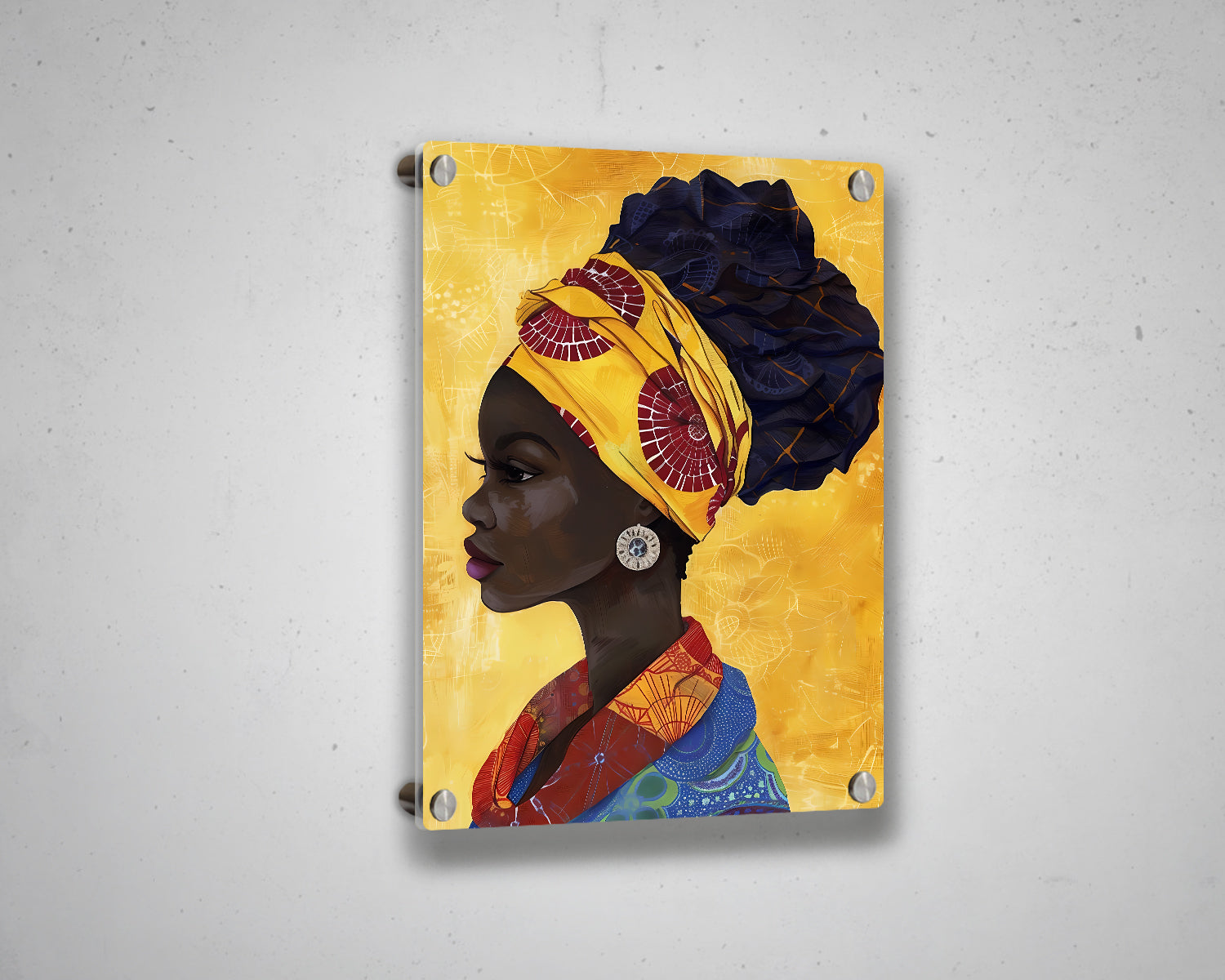 African Woman Portrait Abstract Canvas Art