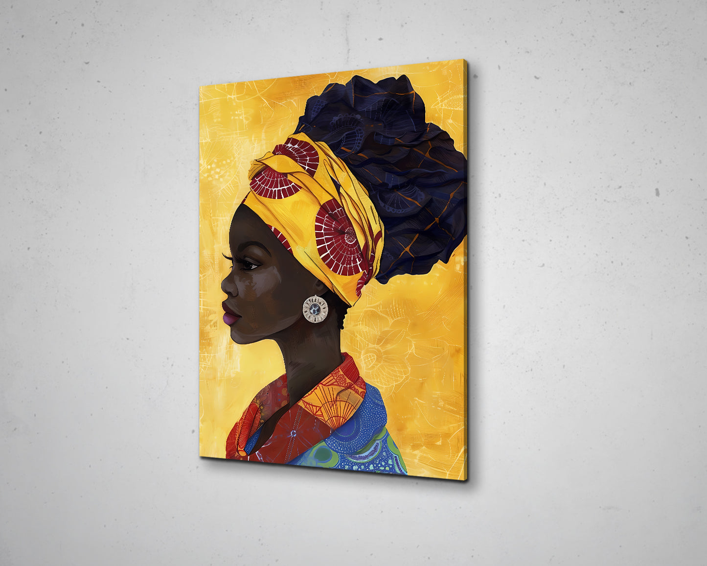 African Woman Portrait Abstract Canvas Art