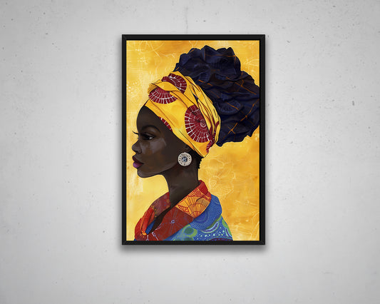 African Woman Portrait Abstract Canvas Art