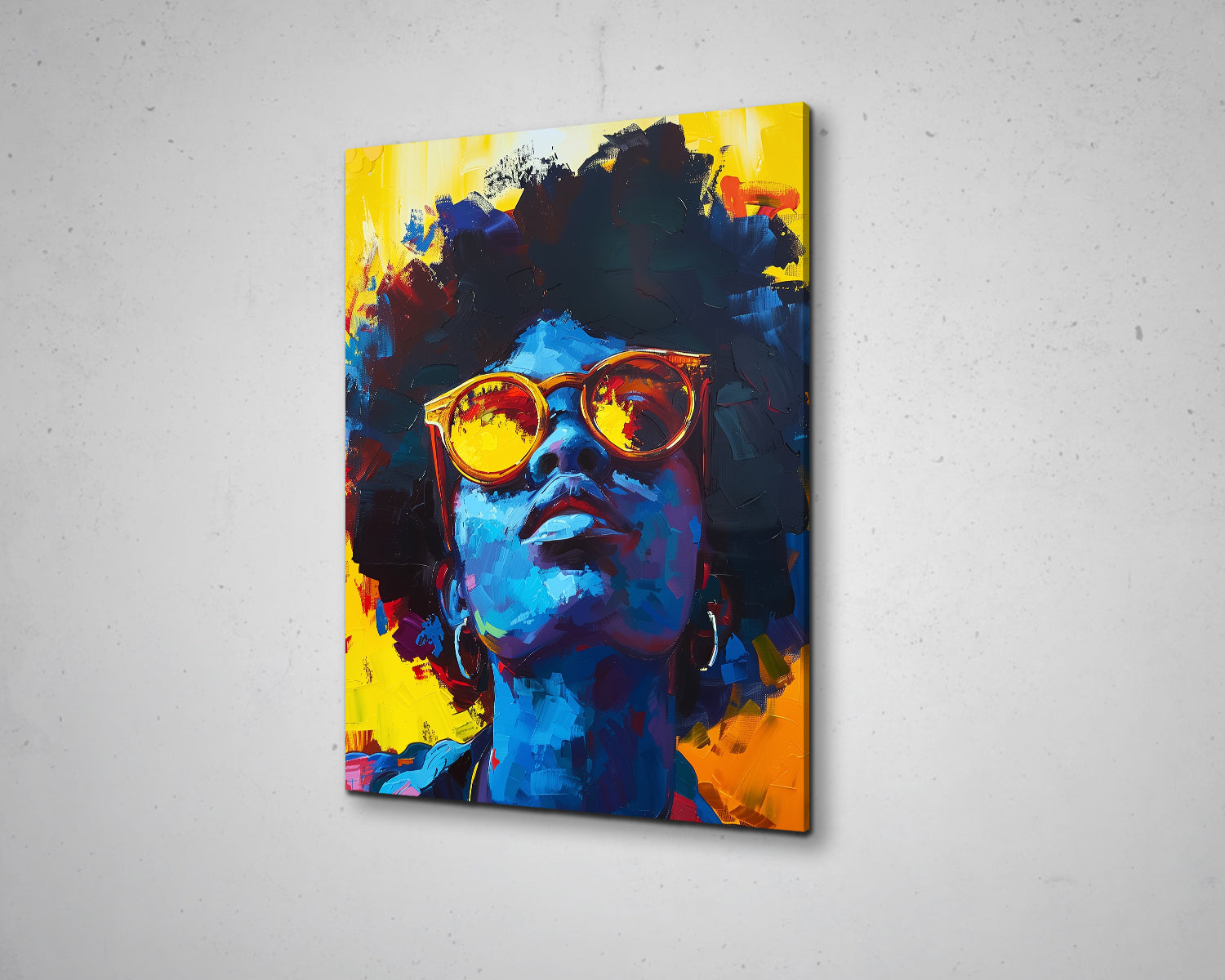 African Woman Watercolor Painting Portrait Abstract Canvas Art