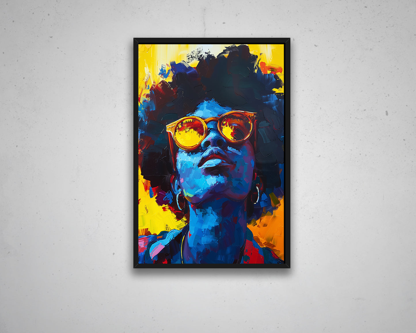 African Woman Watercolor Painting Portrait Abstract Canvas Art