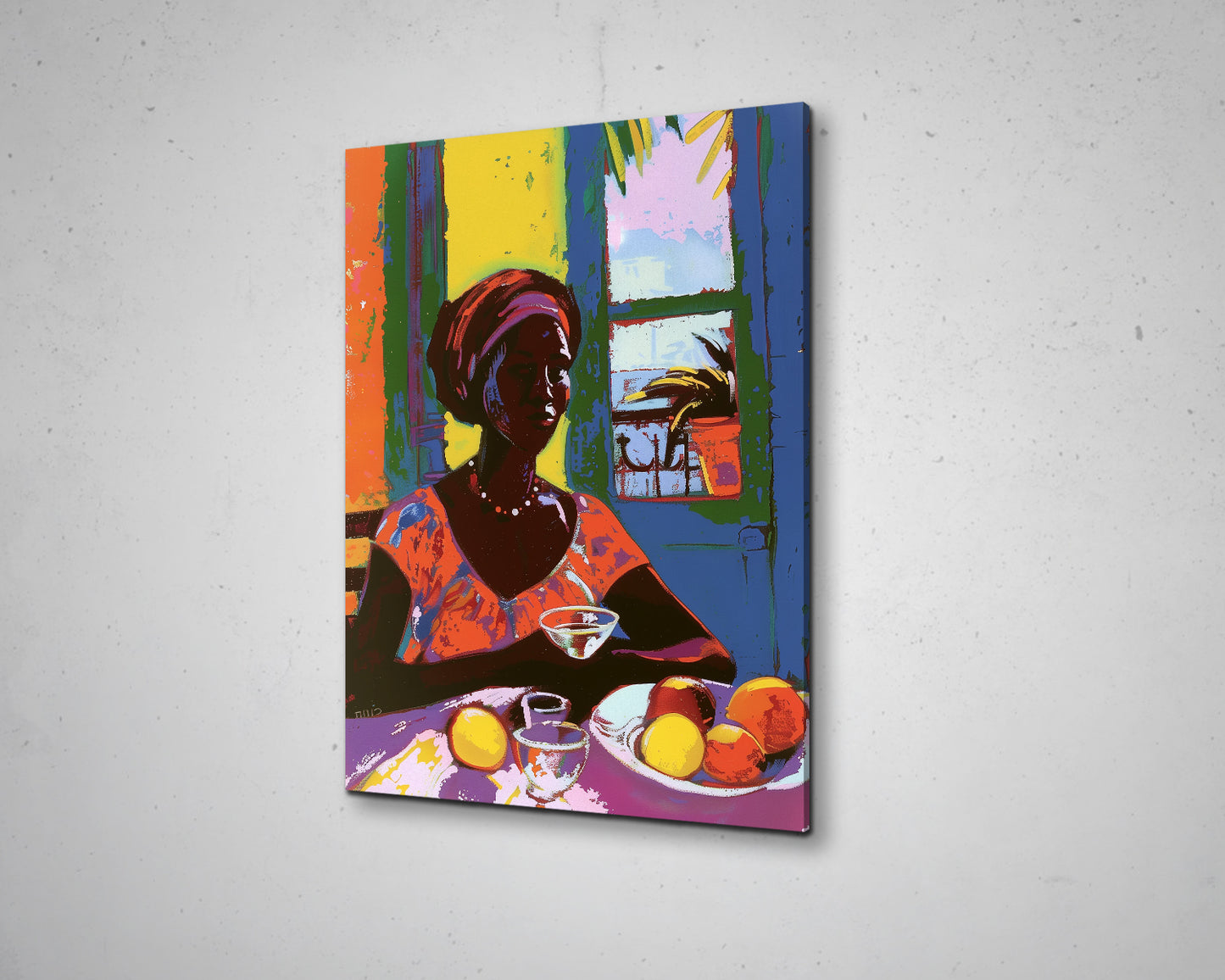 African Woman Portrait Abstract Canvas Art