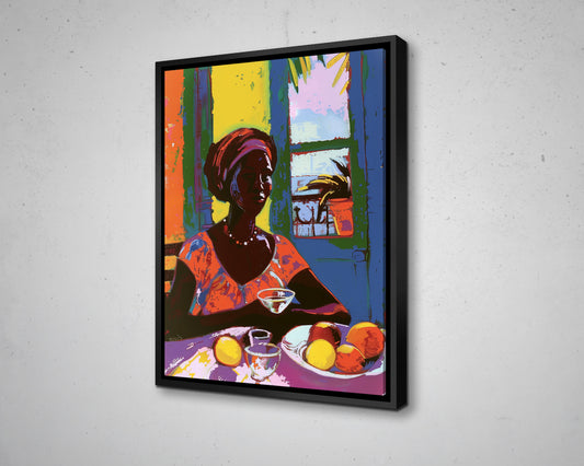 African Woman Portrait Abstract Canvas Art