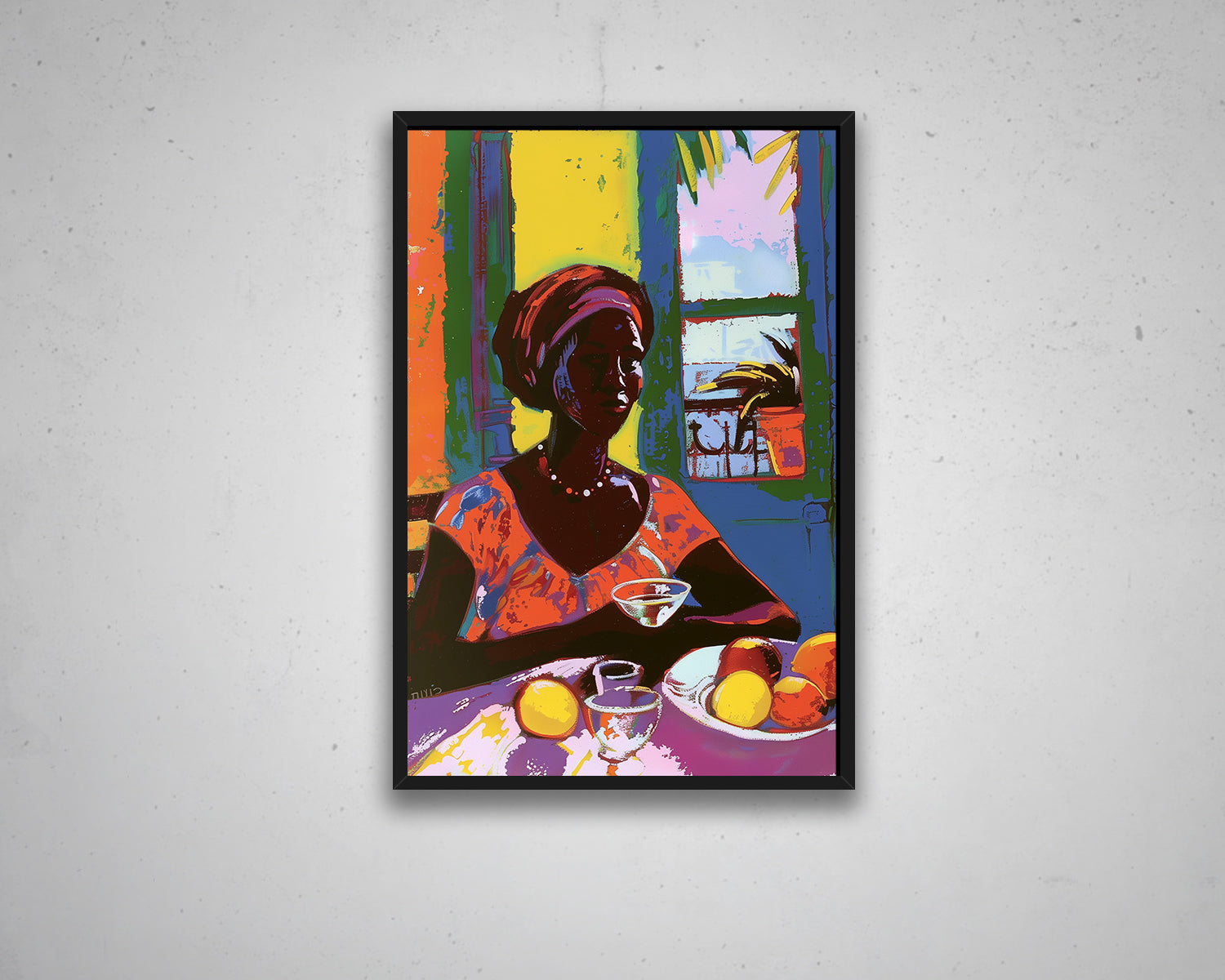 African Woman Portrait Abstract Canvas Art