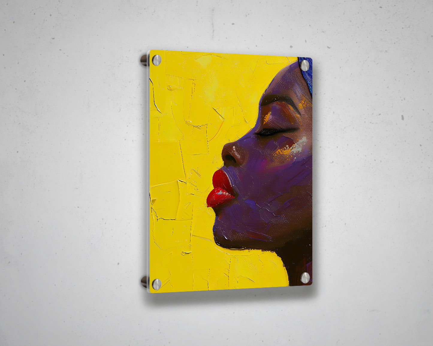 African Woman Watercolor Painting Portrait Abstract Canvas Art