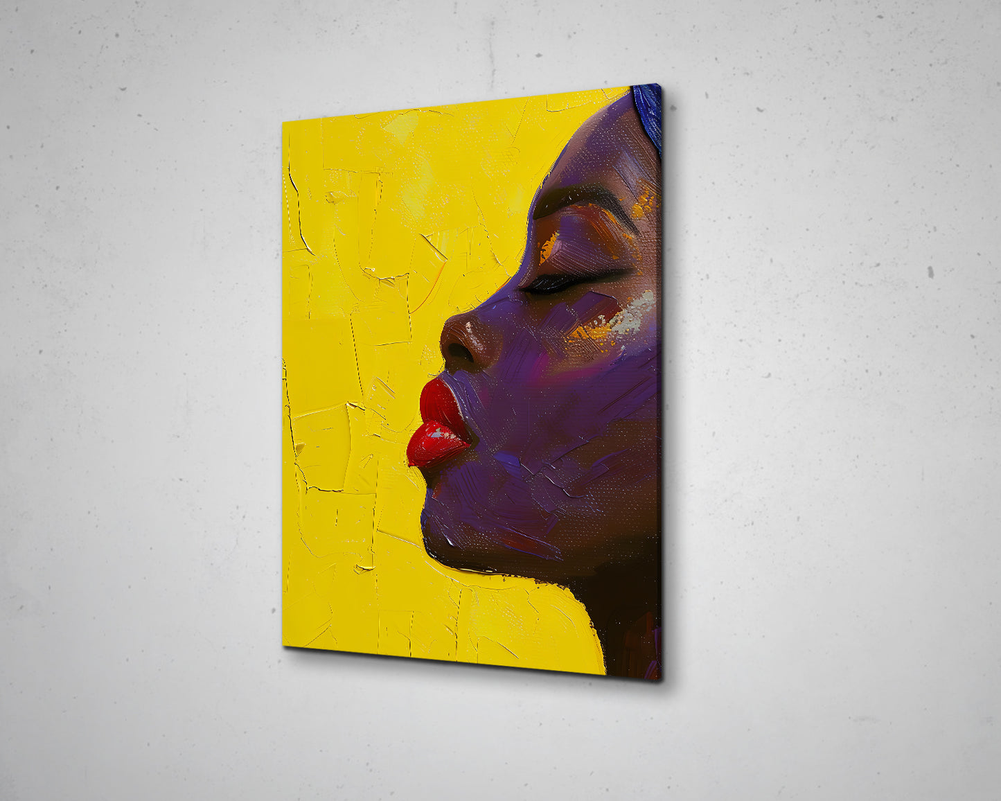 African Woman Watercolor Painting Portrait Abstract Canvas Art