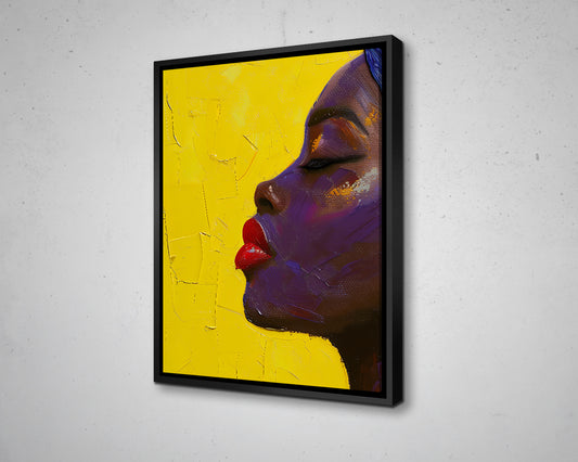 African Woman Watercolor Painting Portrait Abstract Canvas Art