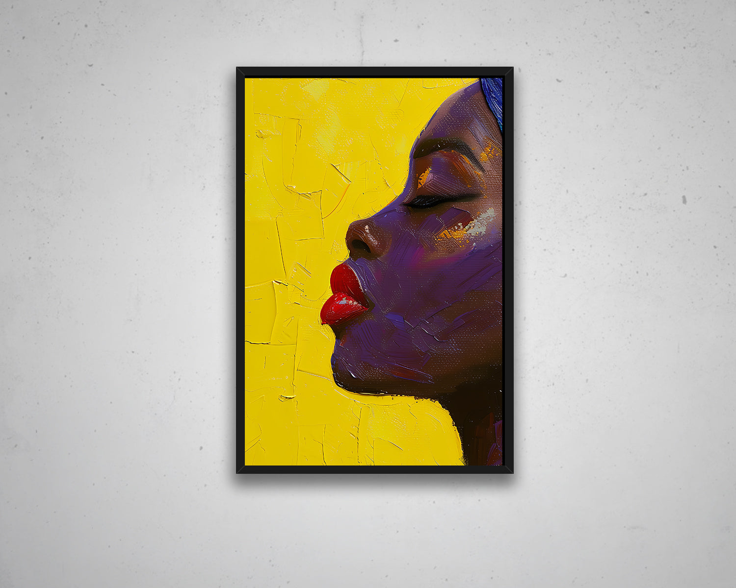 African Woman Watercolor Painting Portrait Abstract Canvas Art