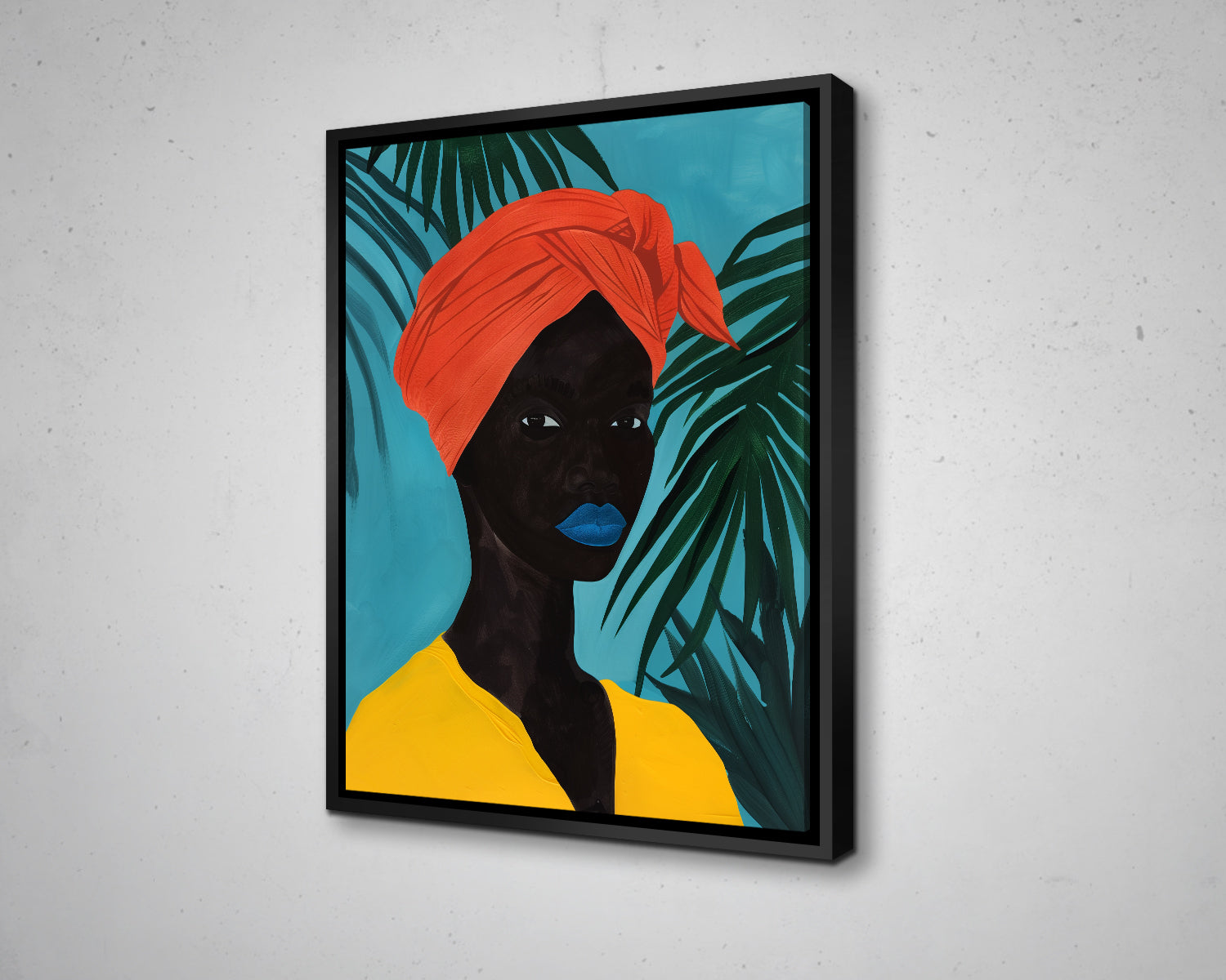 African Woman Watercolor Painting Portrait Abstract Canvas Art