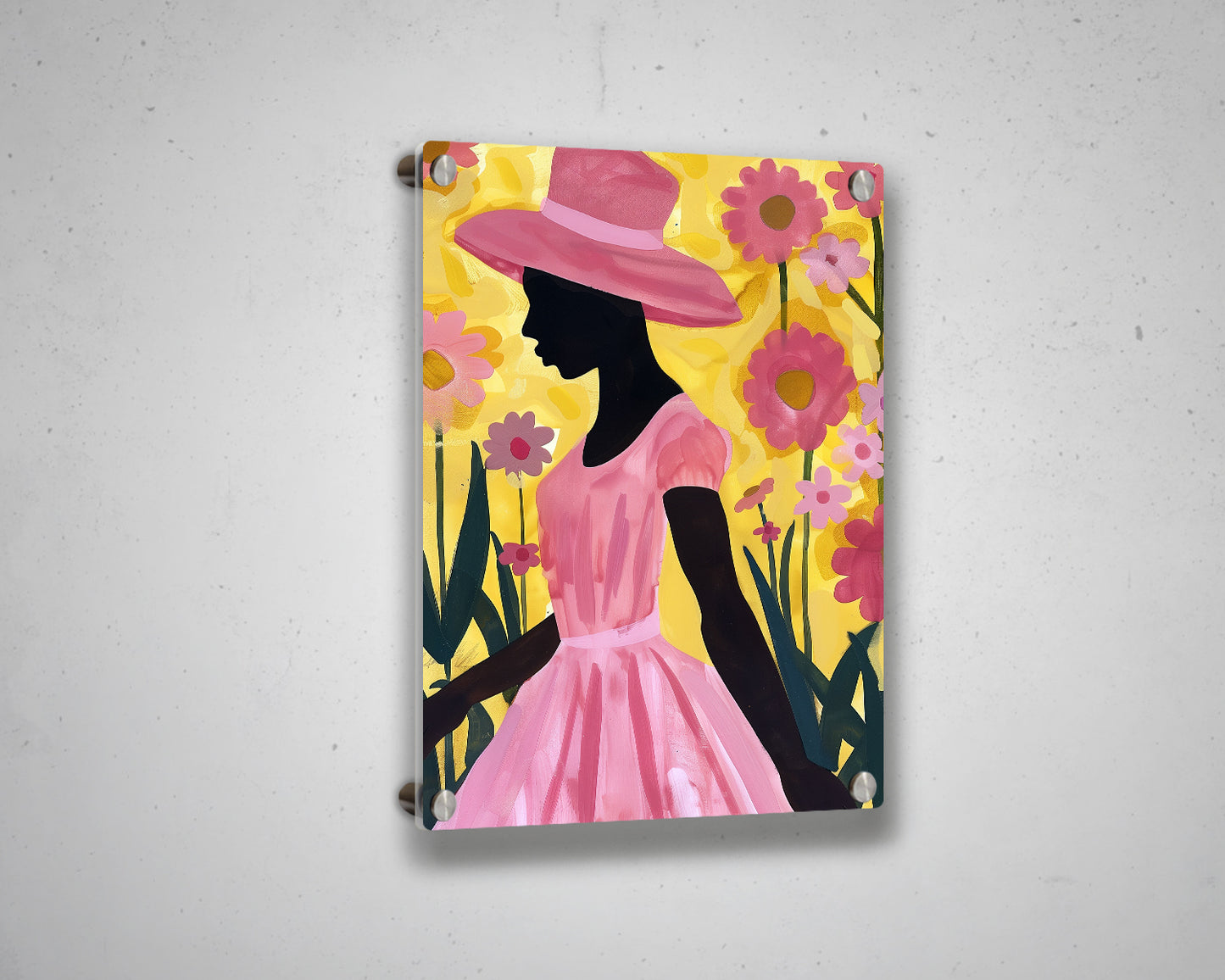 Abstract African Woman with Flower Canvas Art