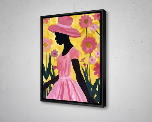 Abstract African Woman with Flower Canvas Art