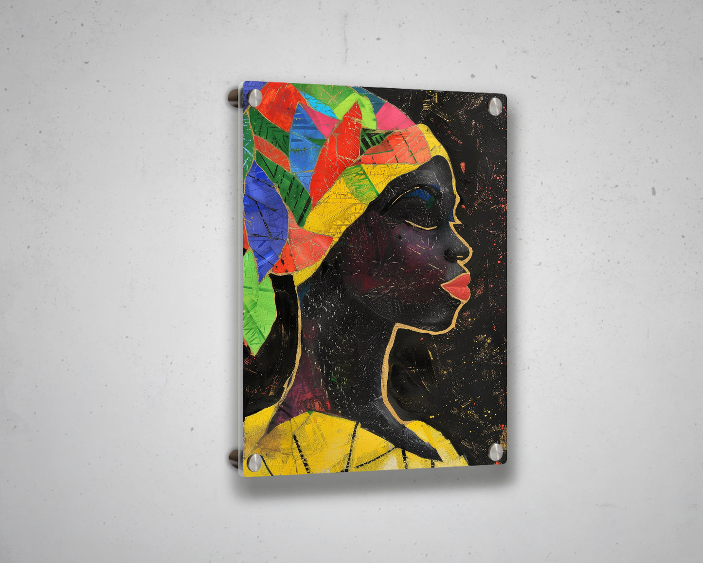 African Woman Portrait Abstract Canvas Art