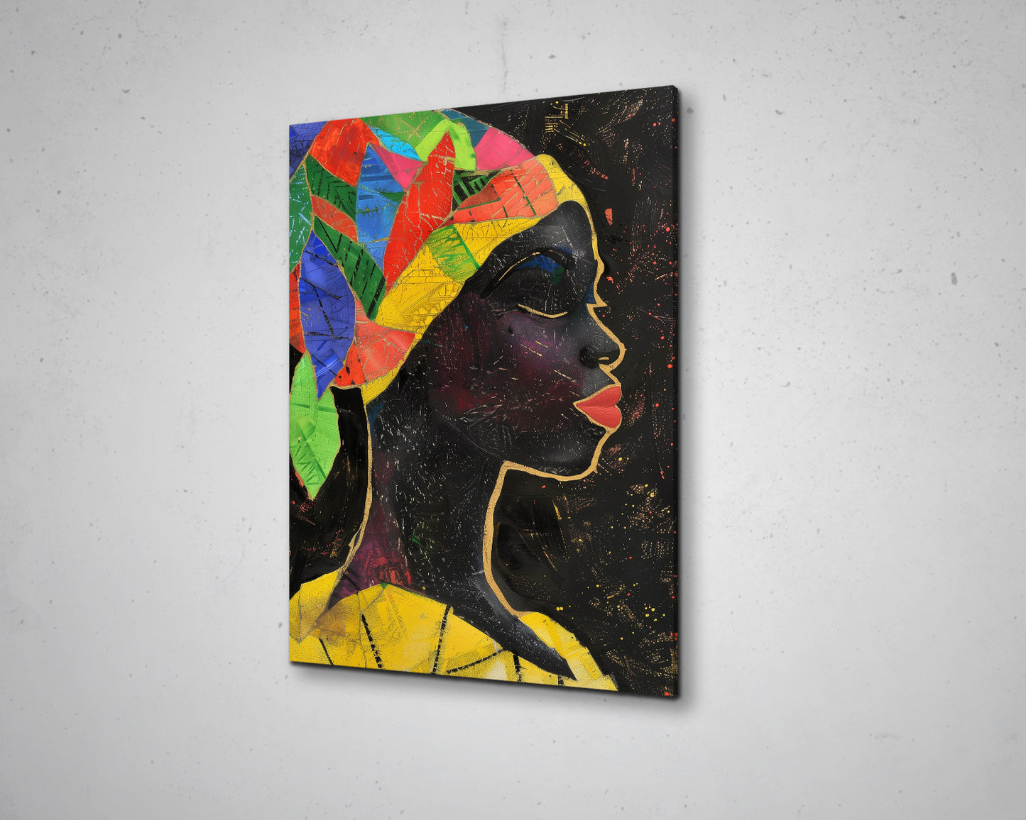 African Woman Portrait Abstract Canvas Art