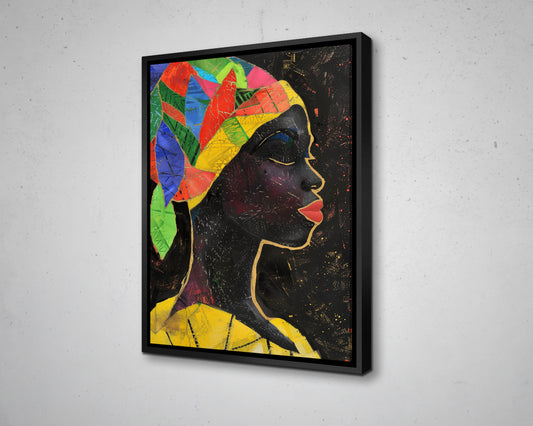 African Woman Portrait Abstract Canvas Art