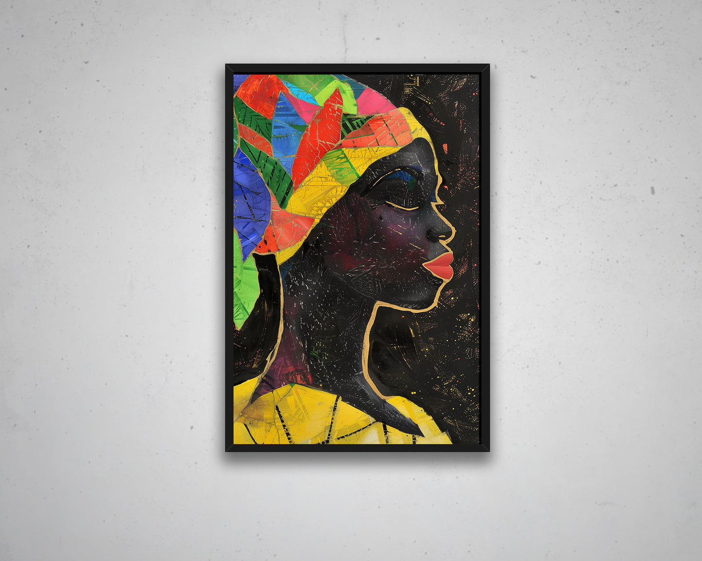 African Woman Portrait Abstract Canvas Art