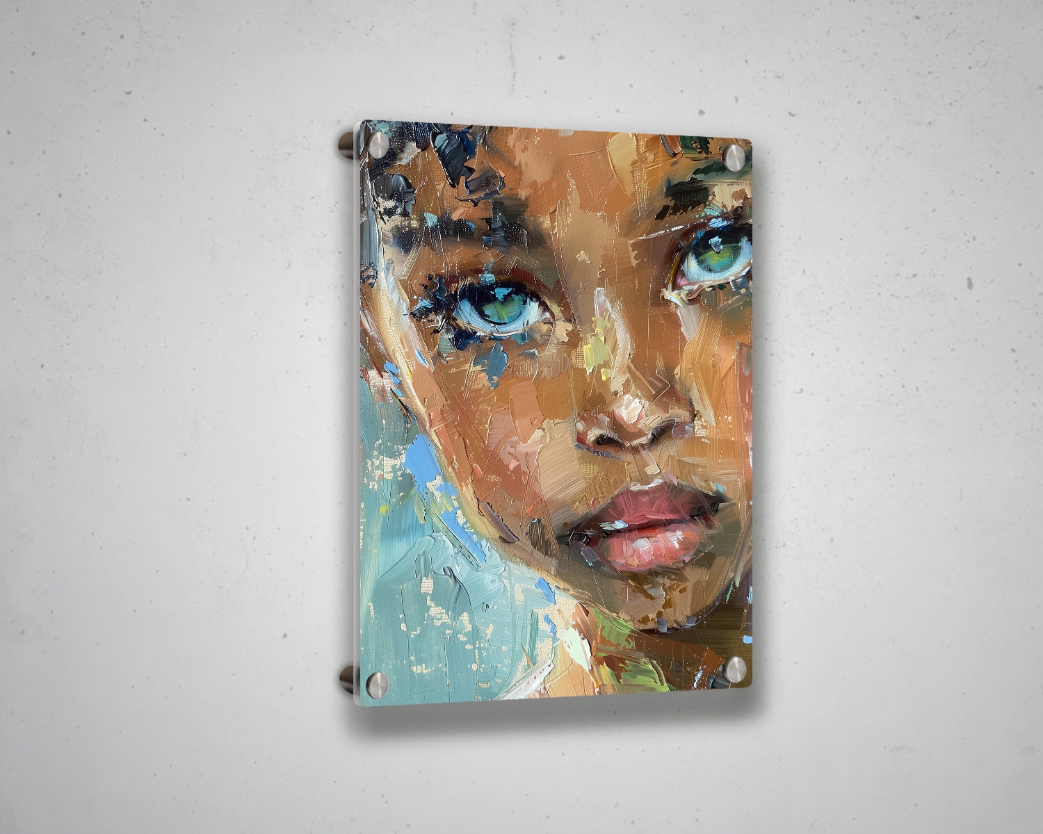 African Woman Watercolor Painting Portrait Abstract Canvas Art