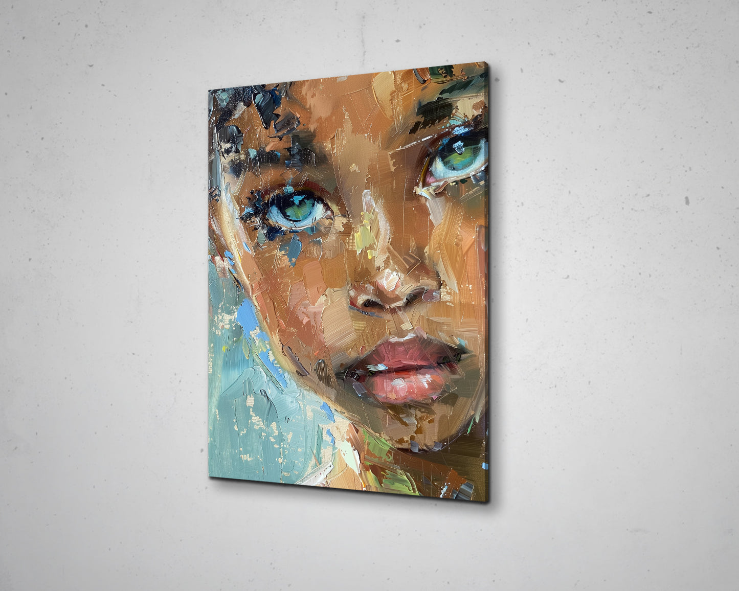 African Woman Watercolor Painting Portrait Abstract Canvas Art