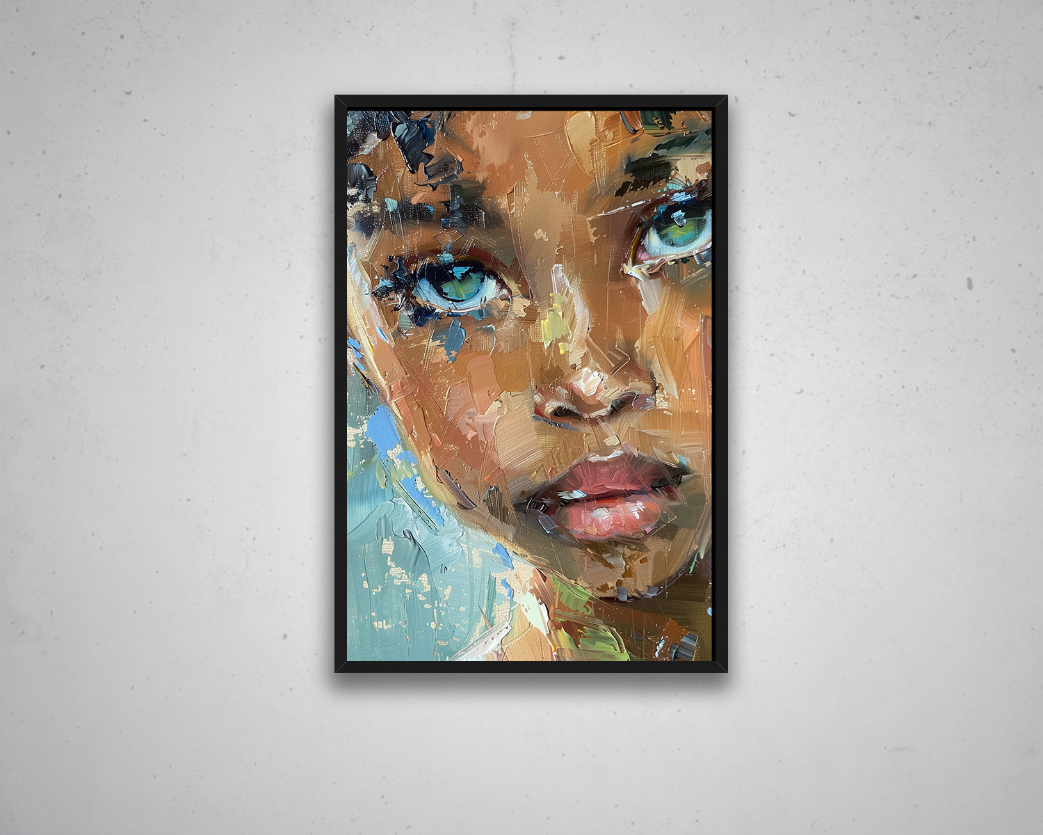 African Woman Watercolor Painting Portrait Abstract Canvas Art