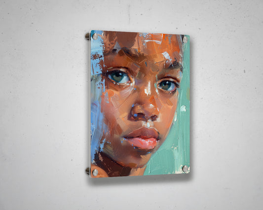 African Woman Watercolor Painting Portrait Abstract Canvas Art