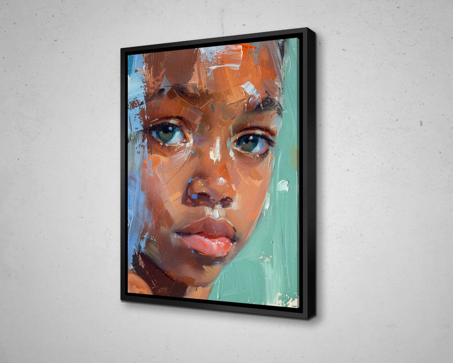 African Woman Watercolor Painting Portrait Abstract Canvas Art