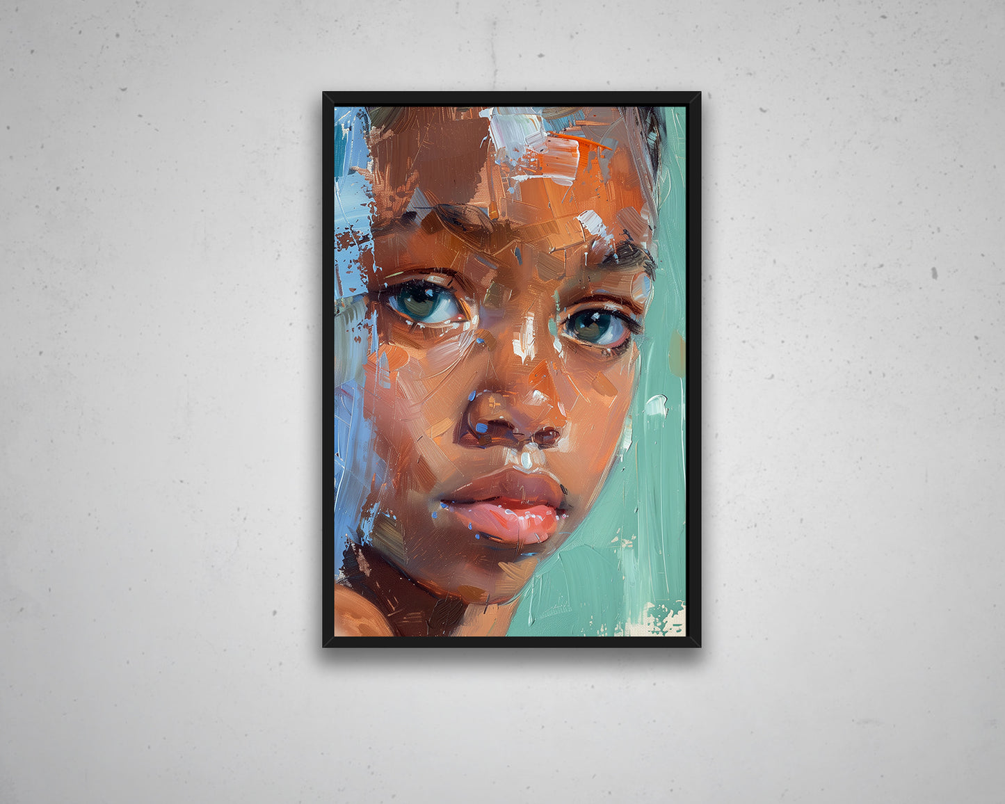 African Woman Watercolor Painting Portrait Abstract Canvas Art