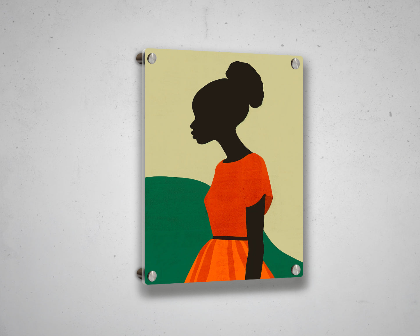 African Woman Portrait Abstract Painting Canvas Art