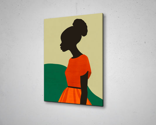 African Woman Portrait Abstract Painting Canvas Art