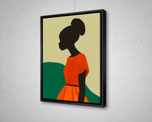 African Woman Portrait Abstract Painting Canvas Art