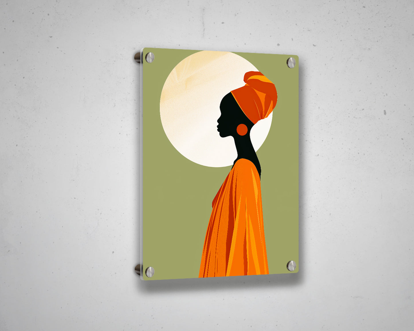 African Woman Portrait Abstract Painting Canvas Art