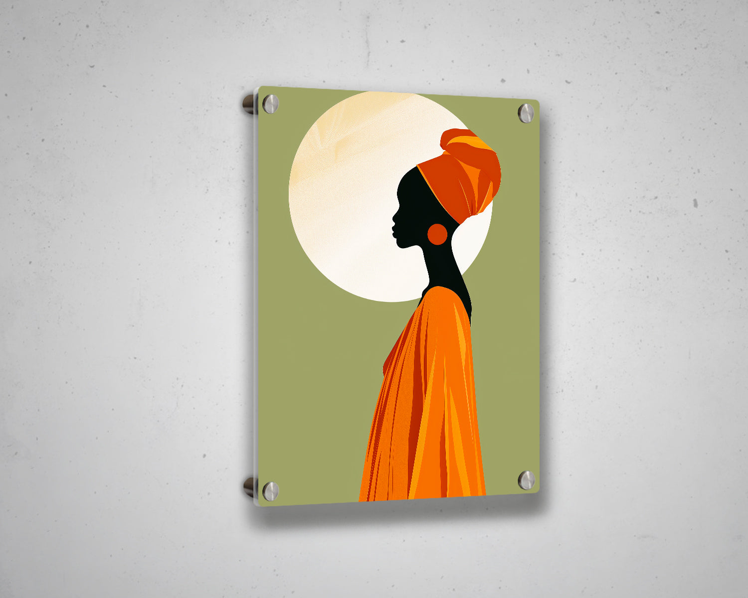 African Woman Portrait Abstract Painting Canvas Art