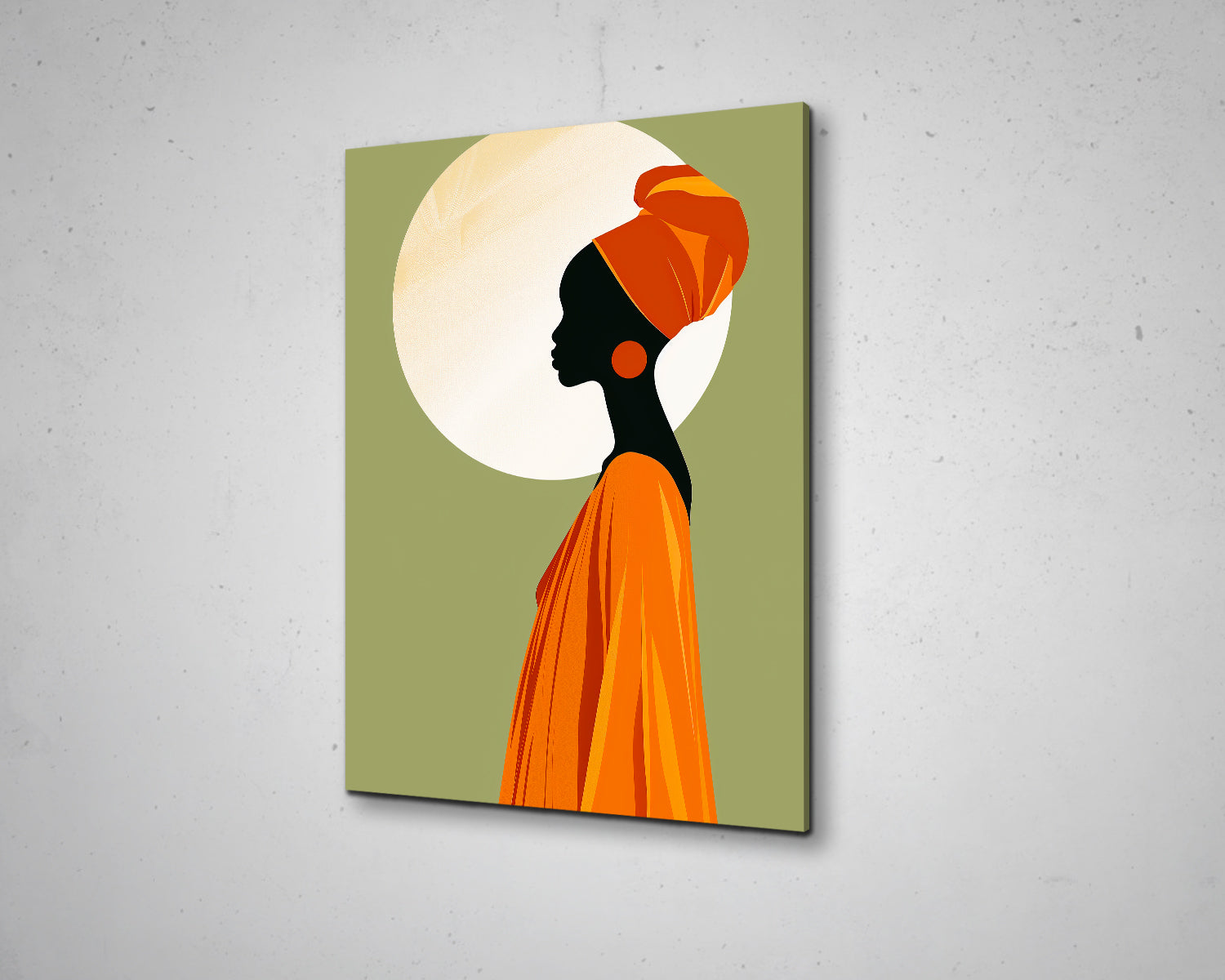 African Woman Portrait Abstract Painting Canvas Art