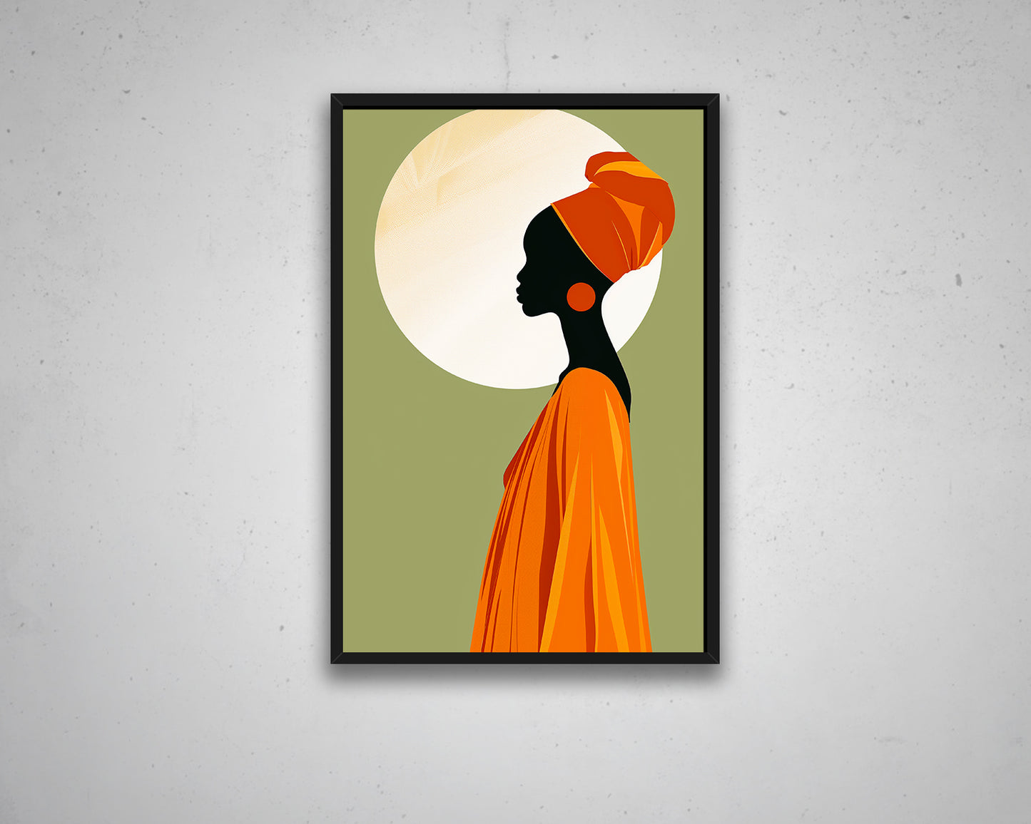 African Woman Portrait Abstract Painting Canvas Art