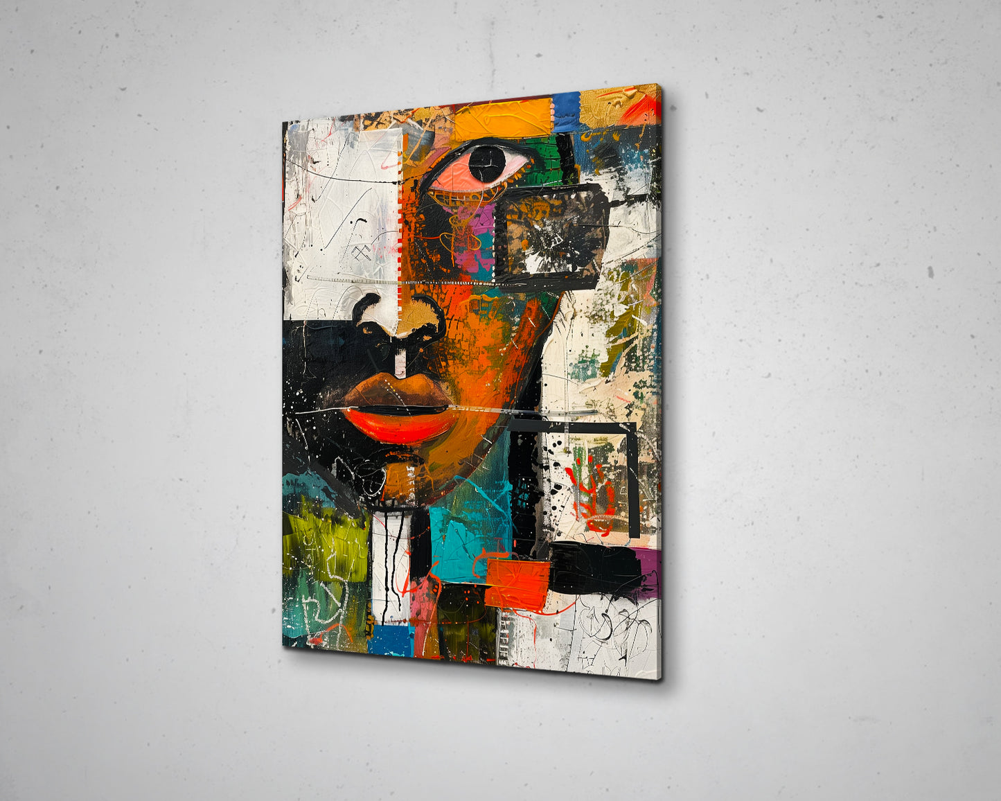 African Woman Watercolor Painting Portrait Abstract Canvas Art