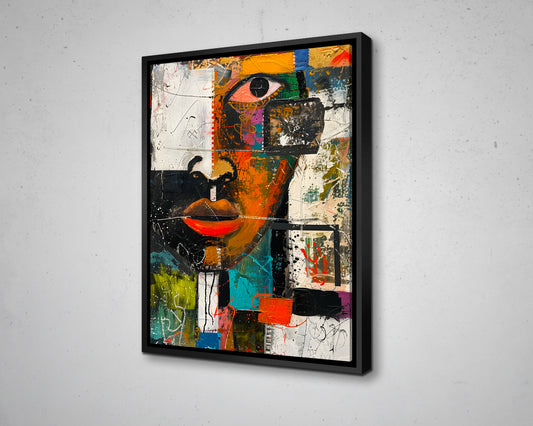 African Woman Watercolor Painting Portrait Abstract Canvas Art