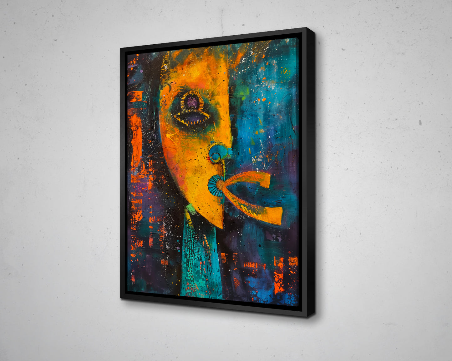 African Woman Watercolor Painting Portrait Abstract Canvas Art