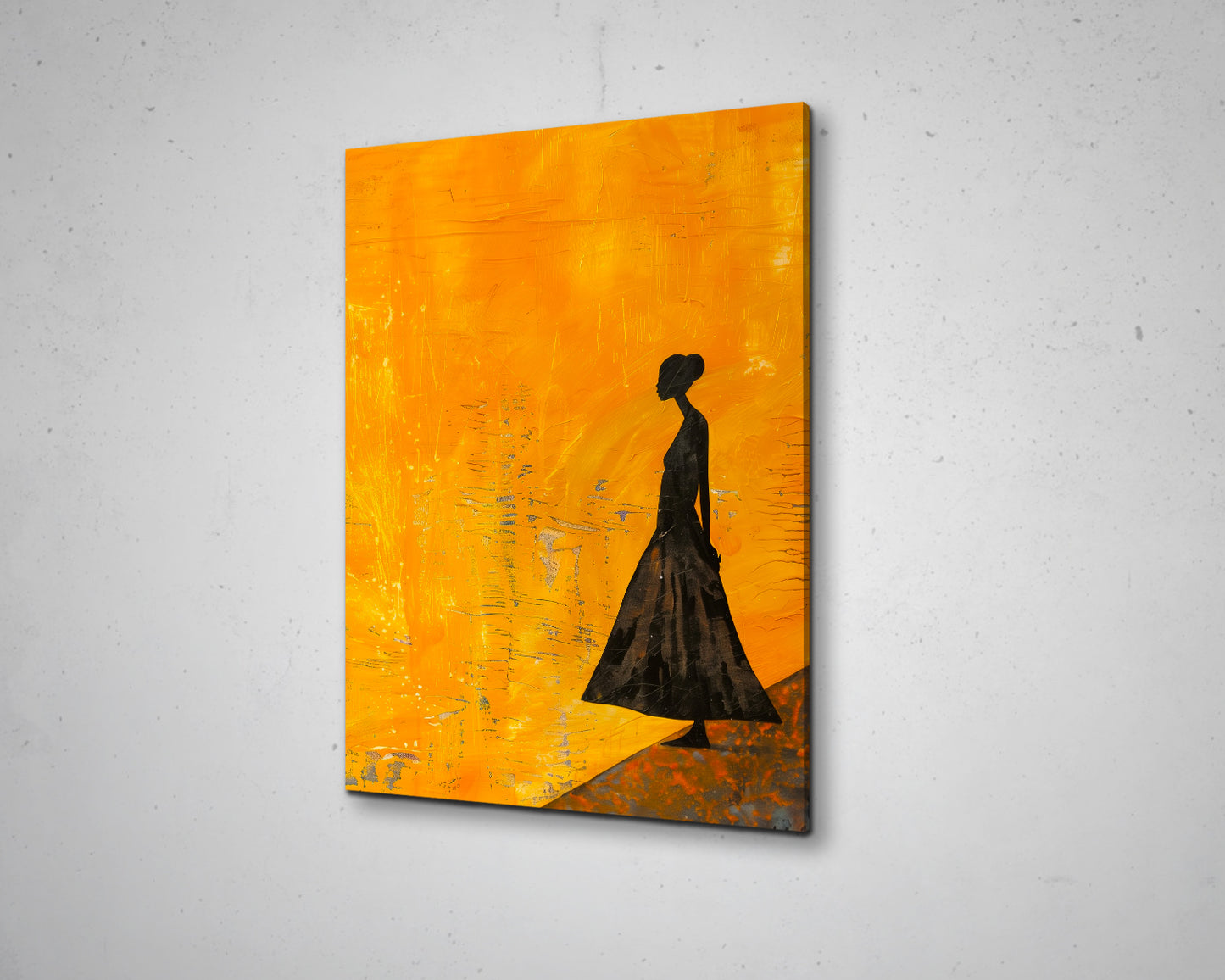 African Woman Watercolor Painting Portrait Abstract Canvas Art