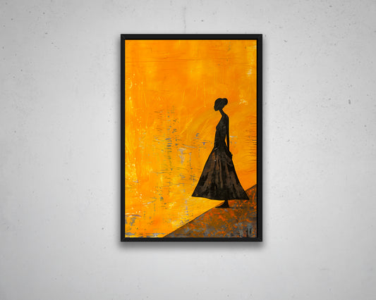 African Woman Watercolor Painting Portrait Abstract Canvas Art