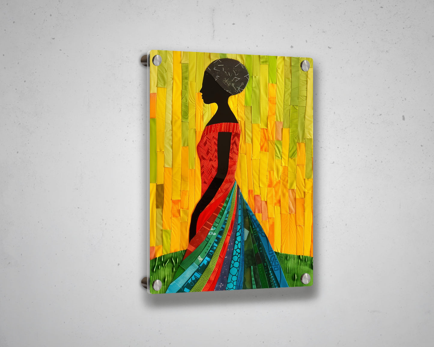 African Woman Watercolor Painting Portrait Abstract Canvas Art