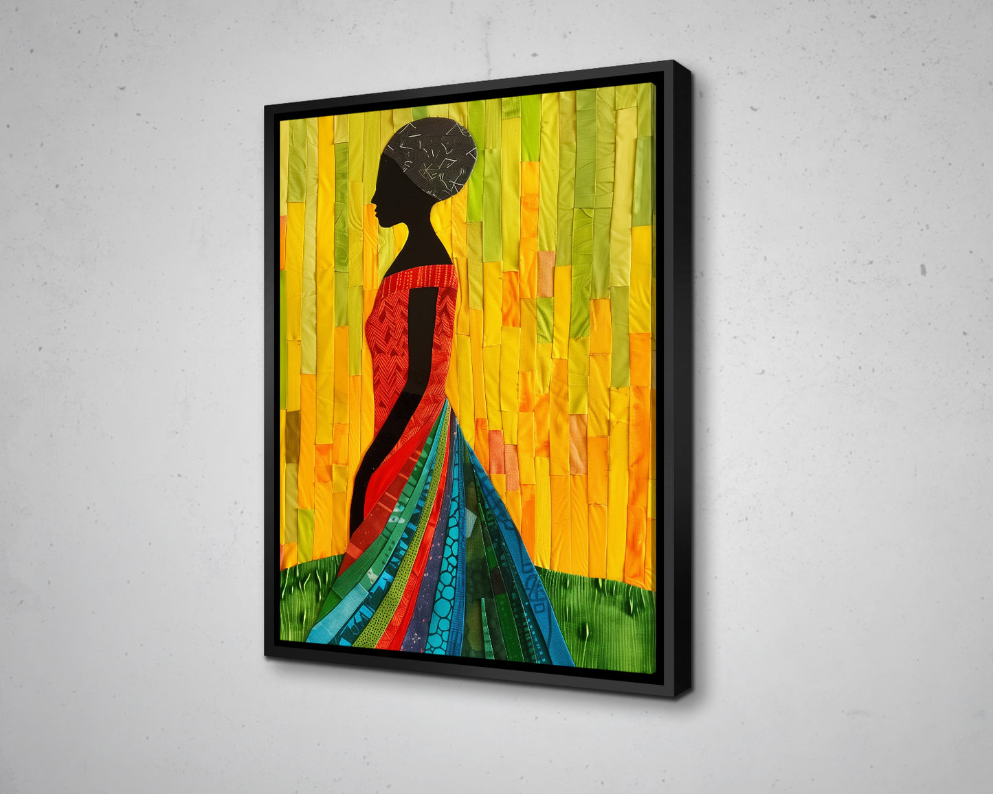 African Woman Watercolor Painting Portrait Abstract Canvas Art