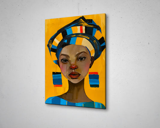 African Woman Watercolor Painting Portrait Abstract Canvas Art