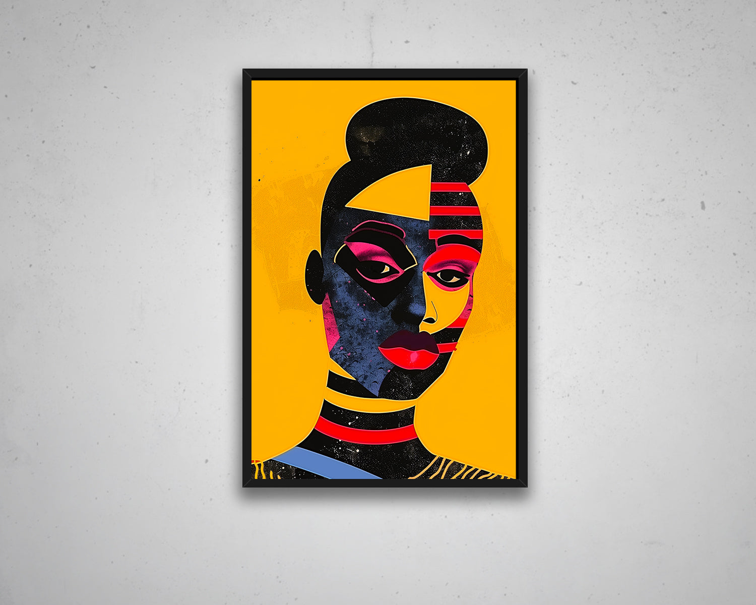 African Modern Abstract Geometric Face Canvas Painting Contemporary Canvas Art