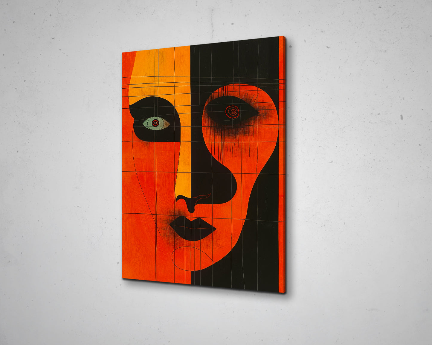 Modern Abstract Geometric Face Canvas Painting Contemporary Canvas Art