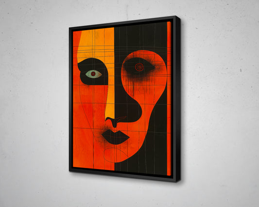 Modern Abstract Geometric Face Canvas Painting Contemporary Canvas Art