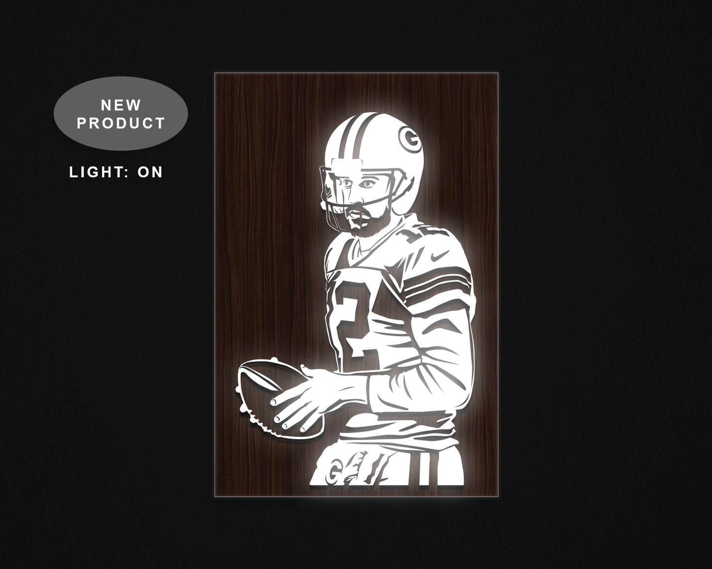 Aaron Rodgers LED Wooden Decal