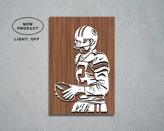Aaron Rodgers LED Wooden Decal
